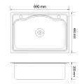 Fabrikpreis Deep Drawn Press Topmount Edelstahl Single Bowl Küchenspüle